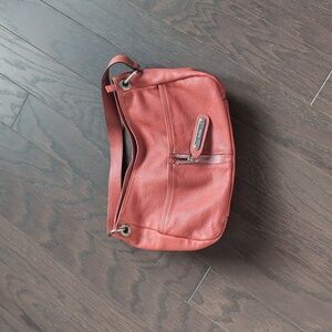 Prune Melon Leather Shoulder Handbag